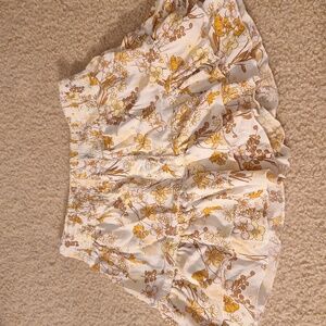 Papaya yellow floral miniskirt